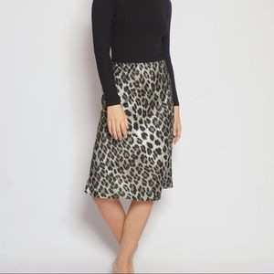 NWT Leopard Slip Skirt
